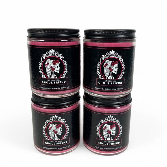 Ghoul Friend Bath and Body Works Single Wick Candle 7oz Halloween Lot of 4 - Picture 1 of 2